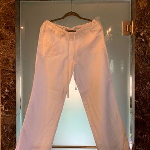 White linen pants